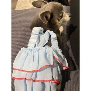Very Small Blue and Red Dog Dress
